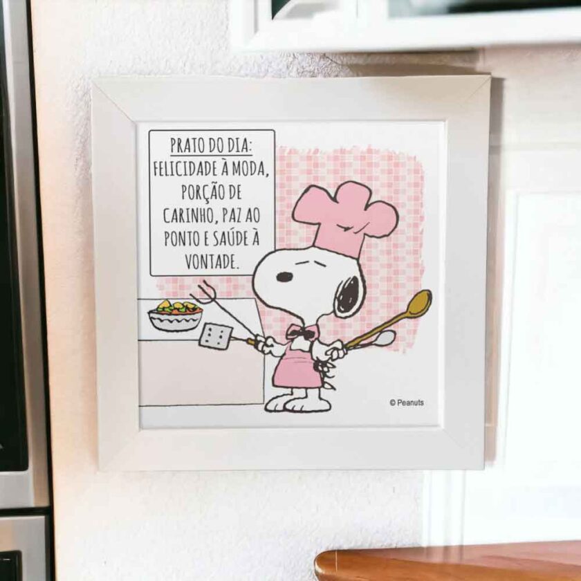 Azulejo Decorativo Para Cozinha Do Snoopy Frase Prato Do Dia ITsLEJO