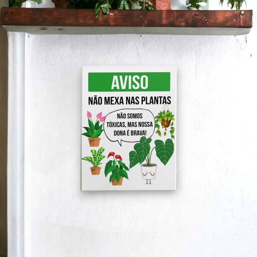 Azulejo Decorativo Para Cantinho Das Plantas A Frase Aviso N O