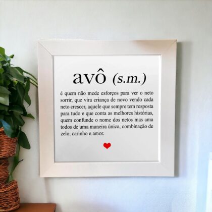 Azulejo decorativo com para presentear avô com a frase Definição de avô e seus significados