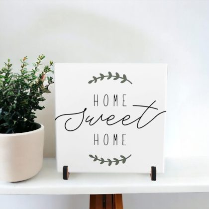 Azulejo decorativo com a frase Home Sweet Home 