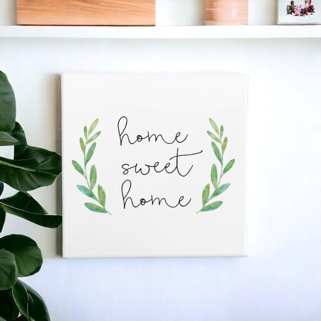 Azulejo decorativo com a frase Home Sweet Home 