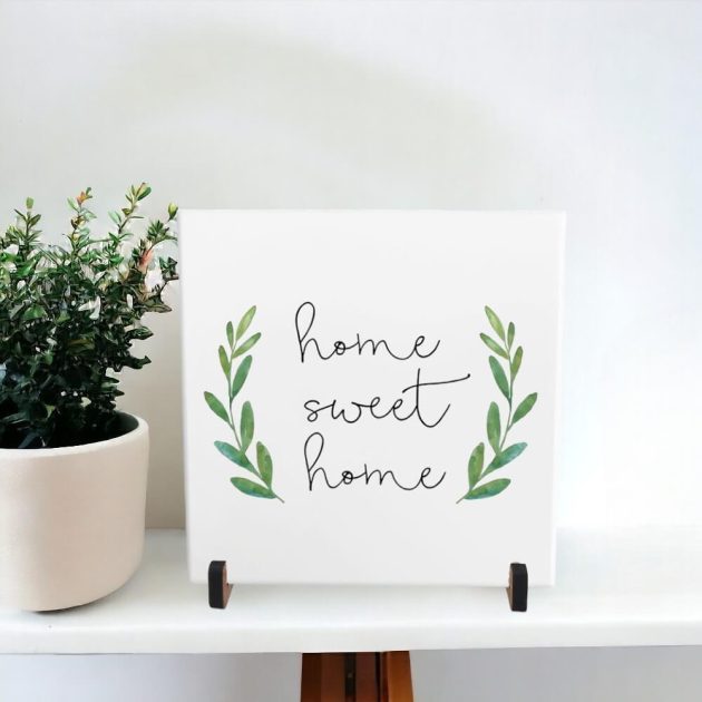 Azulejo decorativo com a frase Home Sweet Home 