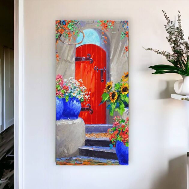 Dupla de azulejos decorativos: Sonhar com a porta vermelha – Coleção Encantos