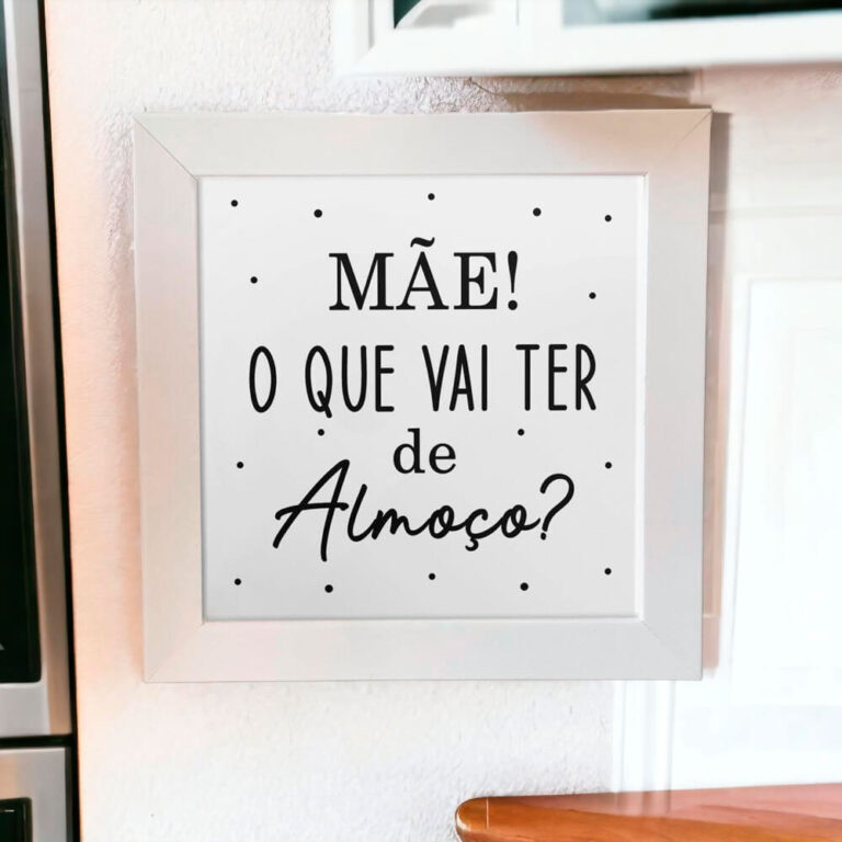 azulejo decorativo para presentear a mãe. Para decorar a cozinha com frase "mãe o que vai ter de almoço"