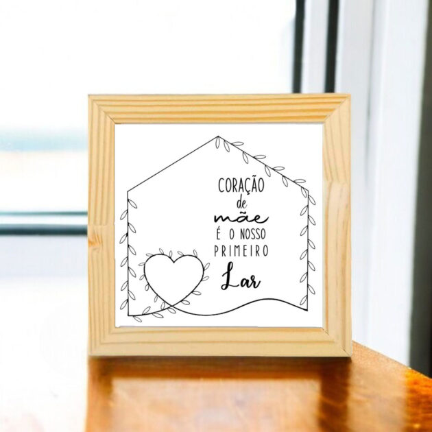Azulejo decorativo com a frase Coração de mãe é o nosso primeiro lar - Presente para o Dia das Mães - Image 5