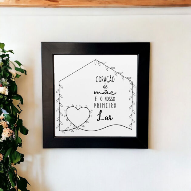 Azulejo decorativo com a frase Coração de mãe é o nosso primeiro lar - Presente para o Dia das Mães - Image 4