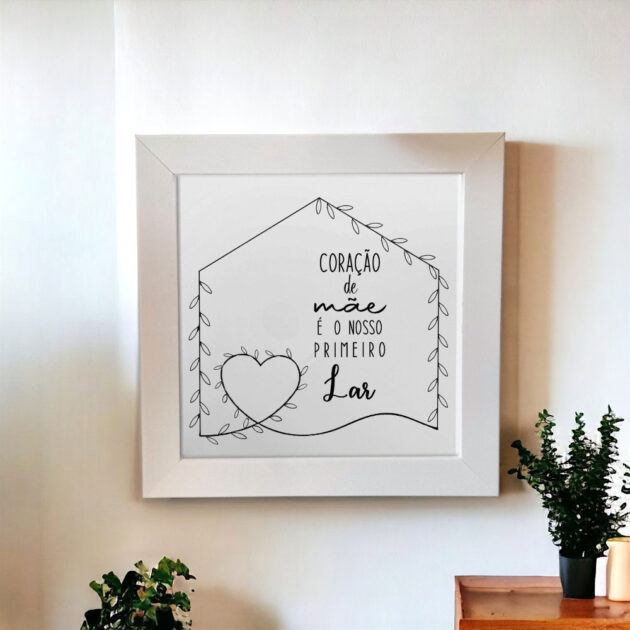 Azulejo decorativo com a frase Coração de mãe é o nosso primeiro lar - Presente para o Dia das Mães - Image 3