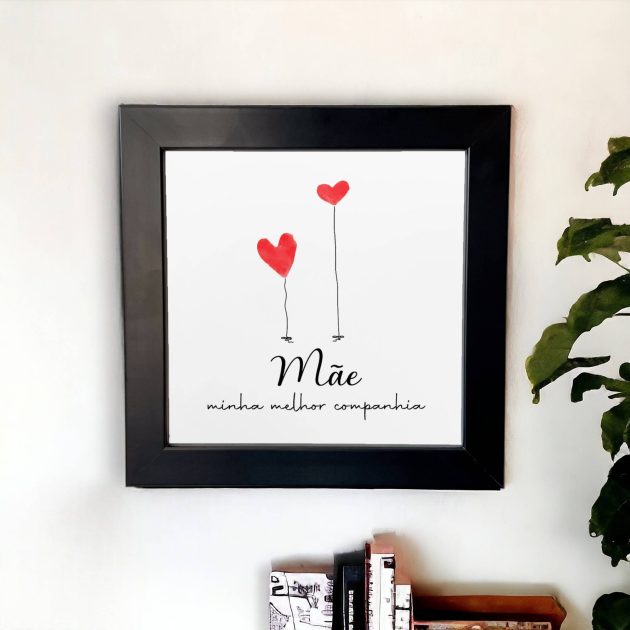 Azulejo decorativo com a frase Mãe minha melhor companhia