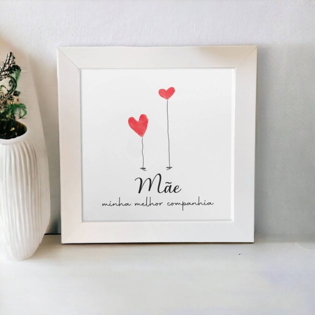 Azulejo decorativo com a frase Mãe minha melhor companhia