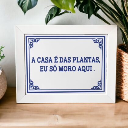 Azulejo decorativo para cantinho das plantas com desenho Português