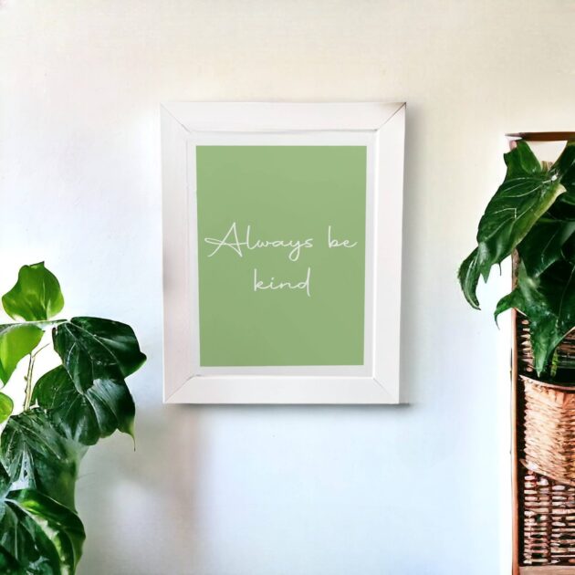 Azulejo decorativo com a frase Always be kind - Coleção Margaridas