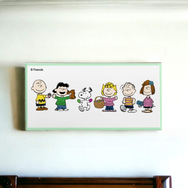 Azulejo decorativo do Snoopy com a turma inteira do Snoopy