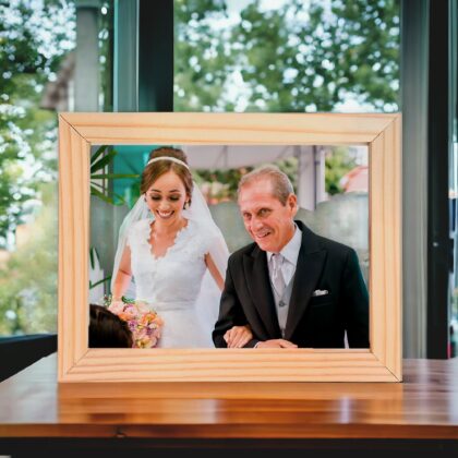 Azulejo decorativo com Foto na Horizontal para Presente de Dia dos Pais Personalizado