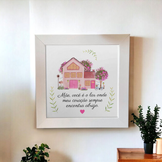 Azulejo decorativo com a frase Mãe, você é o lar onde meu coração sempre encontra abrigo - Coleção Dia das Mães  - Image 4