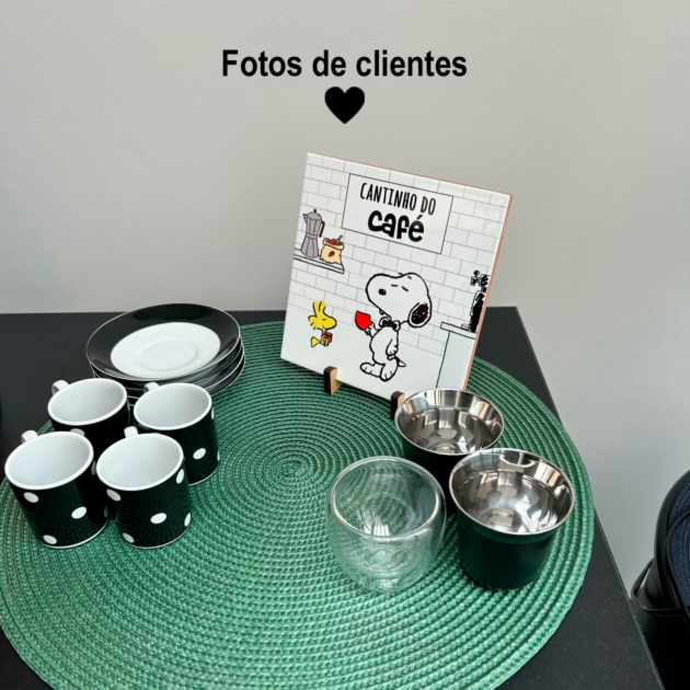 Azulejo decorativo do Snoopy para o cantinho do café com a frase Cantinho do Café - Imagem 5