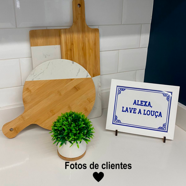 Azulejo decorativo para cozinha com a frase Alexa, lave a louça  - Coleção Portugal Azulejo Português - Imagem 5