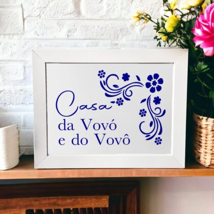 Azulejo decorativo para cozinha com a frase Casa da vovó e do vovô - Presente para avó e avô Dia dos avós 