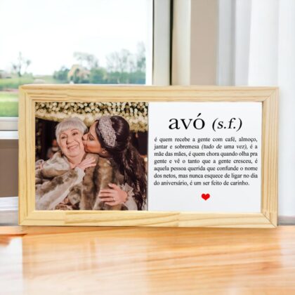 Azulejo decorativo Duo para presentear Dia dos Avós Foto personalizada e a Definição de avó