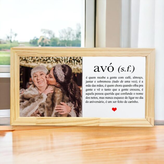 Azulejo decorativo Duo para presentear Dia dos Avós Foto personalizada e a Definição de avó