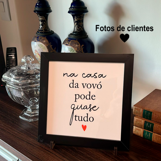 Azulejo decorativo com a frase Na casa da vovó pode tudo - Presente para avós - Imagem 11