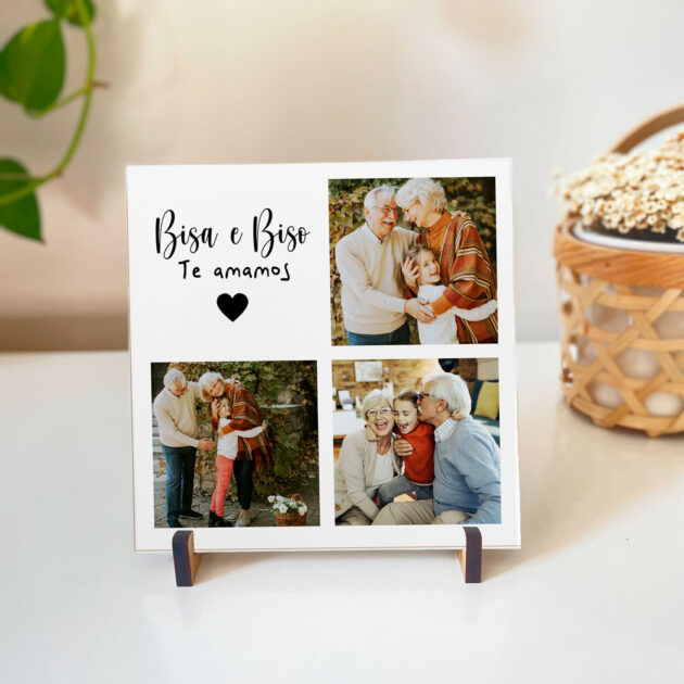 Azulejo Bisa e Biso Te Amamos com Fotos – Presente Personalizado para Bisavós - Imagem 5