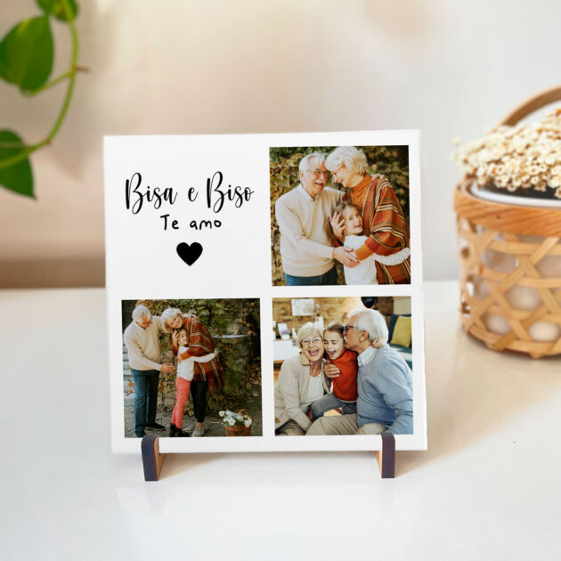 Azulejo Bisa e Biso Te Amamos com Fotos – Presente Personalizado para Bisavós - Imagem 2