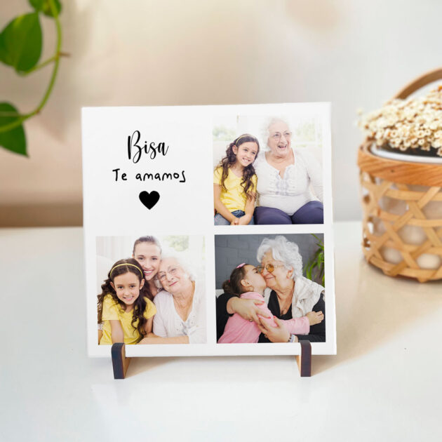 Azulejo Bisa Te Amamos com Fotos – Presente Personalizado para Bisavó - Imagem 4