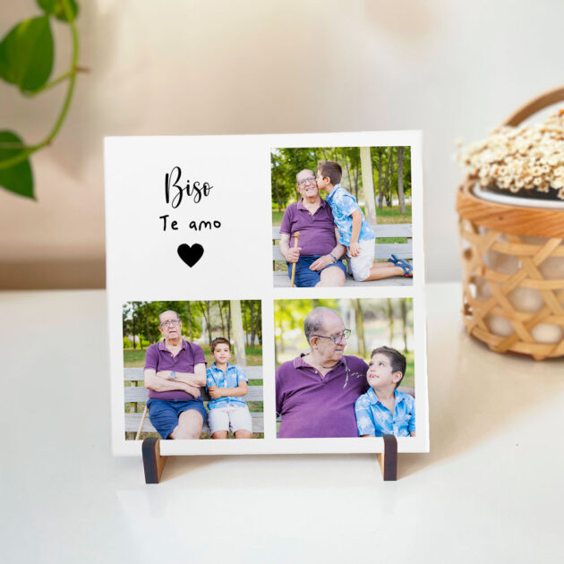 Azulejo Biso Te Amamos com Fotos – Presente Personalizado para Bisavô - Imagem 5
