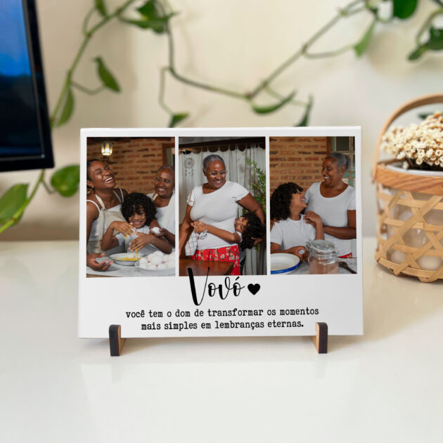 Azulejo Personalizado com fotos Vovó você tem o dom - Presente Criativo - Imagem 2