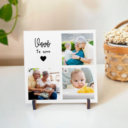 Azulejo Vovô Te Amamos com Fotos – Presente Personalizado para o Vovô