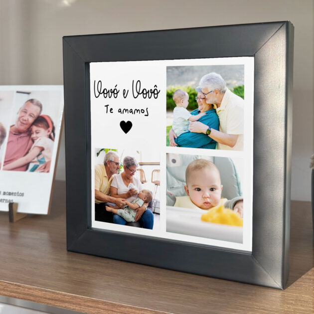 Azulejo Vovó e Vovô Te Amamos com Fotos – Presente Personalizado para os Avós - Imagem 6