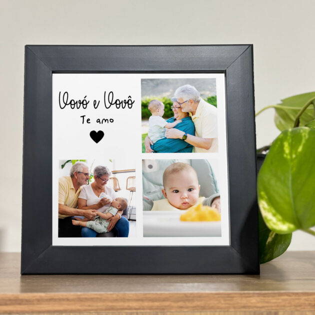 Azulejo Vovó e Vovô Te Amamos com Fotos – Presente Personalizado para os Avós - Imagem 2