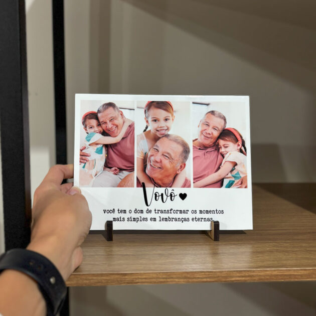 Azulejo Personalizado com fotos Vovô você tem o dom - Presente Criativo - Imagem 3