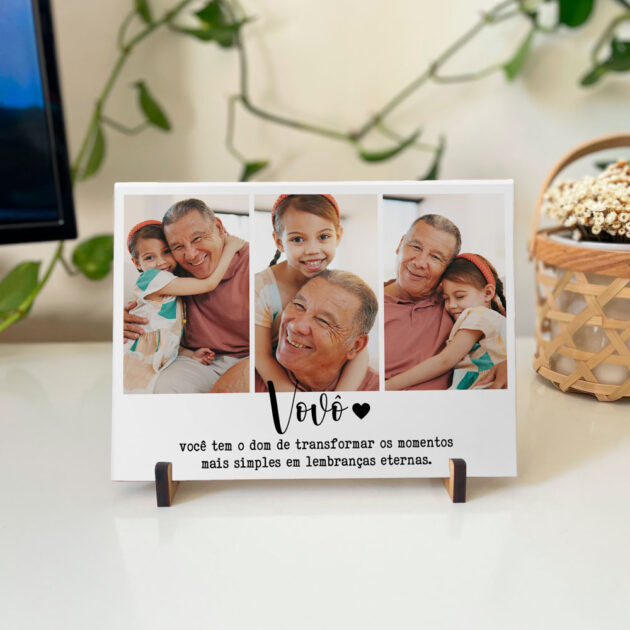 Azulejo Personalizado com fotos Vovô você tem o dom - Presente Criativo - Imagem 2