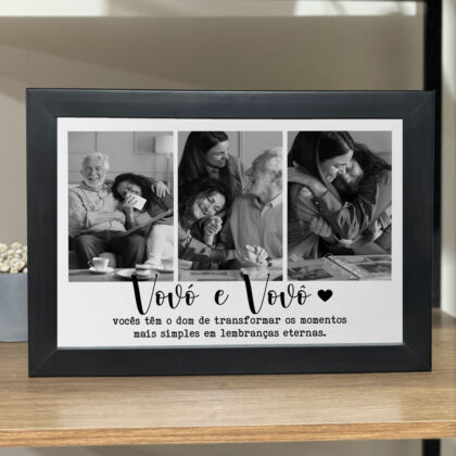Azulejo Personalizado com fotos Vovó e Vovô vocês tem o dom - Presente Criativo
